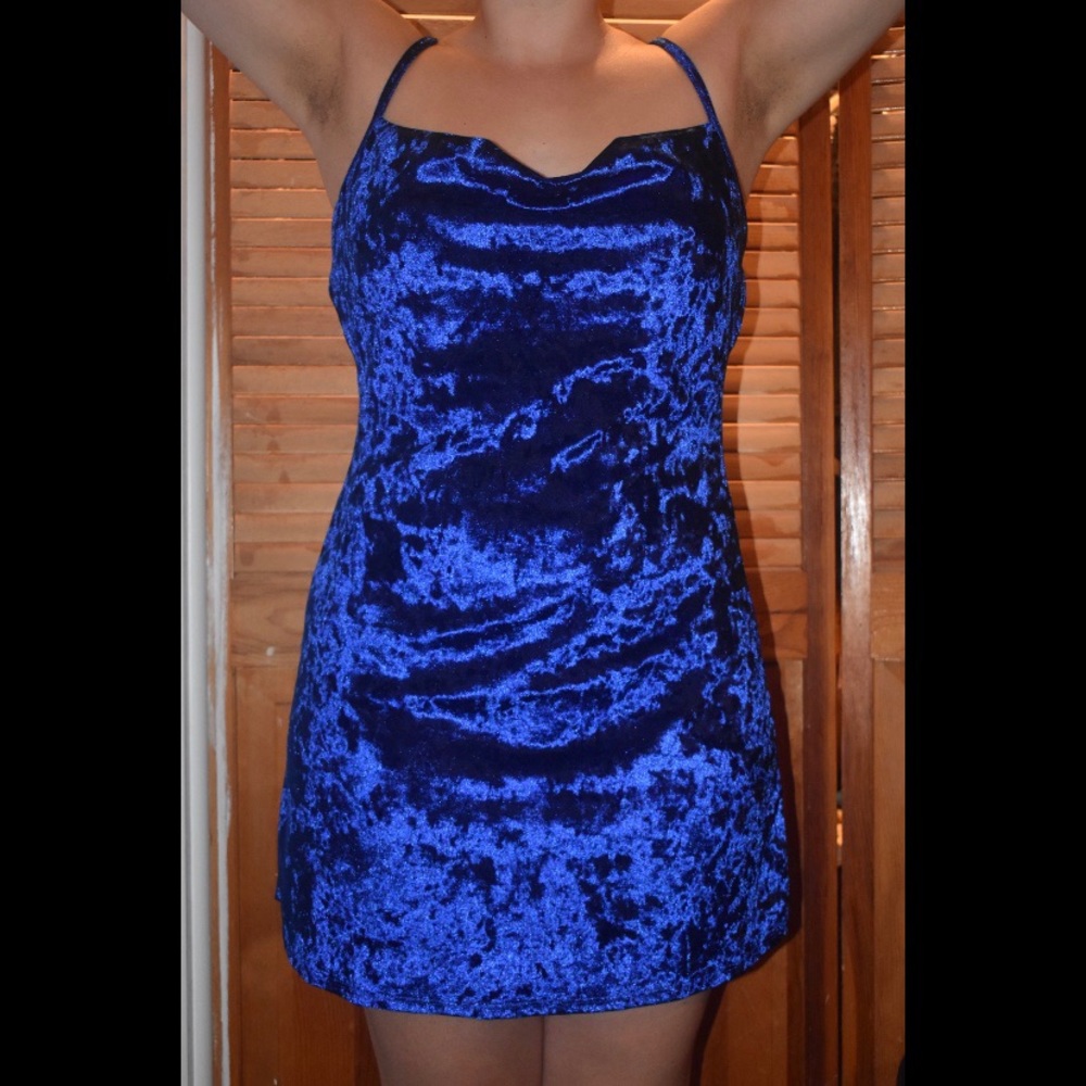 Blue Velvet Dress